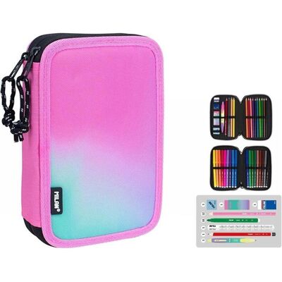 Milan, Etui, 2-stöckiges Federmäppchen mit Zubehör SUNSET pink 081264SN1P Milan, Etui, 2-stöckiges Federmäppchen mit Zubehör SUNSET pink 081264SN1P