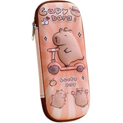 Lean Toys, Etui, Federmäppchen Schulset Capybara auf einem Roller 23cm Lean Toys, Etui, Federmäppchen Schulset Capybara auf einem Roller 23cm