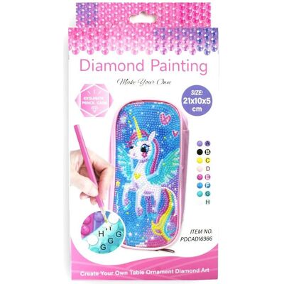 Magni, Etui, PRACHT Diamond Painting Federmäppchen Einhorn rosa/blau Magni, Etui, PRACHT Diamond Painting Federmäppchen Einhorn rosa/blau