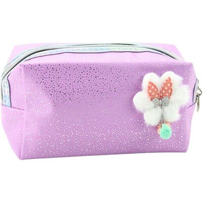 Lean Toys, Etui, Federmäppchen Kosmetiktasche Schleife Schimmernde Partikel Lila Lean Toys, Etui, Federmäppchen Kosmetiktasche Schleife Schimmernde Partikel Lila