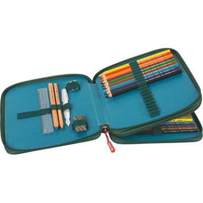 Brunnen, Etui, Federmäppchen XXL Drago 2 Reissverschlüsse, blau Brunnen, Etui, Federmäppchen XXL Drago 2 Reissverschlüsse, blau