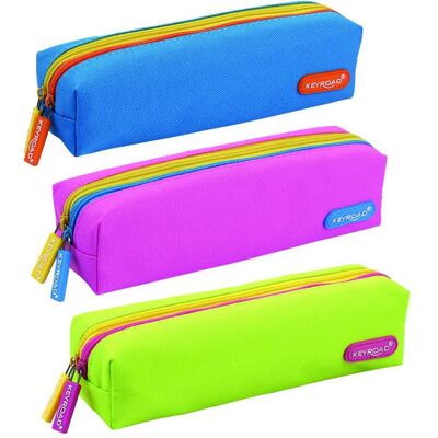 Keyroad, Etui, Federmäppchen, 2 taschen, 19,5 x 5 x 4,5 cm, farbmischung Keyroad, Etui, Federmäppchen, 2 taschen, 19,5 x 5 x 4,5 cm, farbmischung