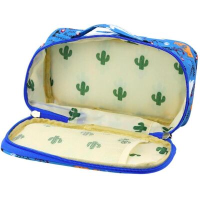 Lean Toys, Etui, Federmäppchen für die Schule, geräumig, zusätzliche Tasche, Blau, 21,5 cm Lean Toys, Etui, Federmäppchen für die Schule, geräumig, zusätzliche Tasche, Blau, 21,5 cm