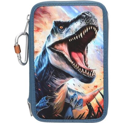 Dino, Etui, DEPESCHE World Federtasche T-Rex mit Flammen 3 Fächer blau Dino, Etui, DEPESCHE World Federtasche T-Rex mit Flammen 3 Fächer blau