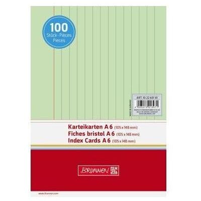 Brunnen, Karteikarten, KARTEIKAR.A6 LIN GRÜN/Pà100 (A6, 180 g/m²) Brunnen, Karteikarten, KARTEIKAR.A6 LIN GRÜN/Pà100 (A6, 180 g/m²)