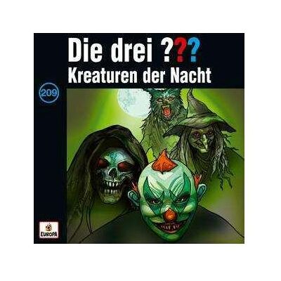 Europa Die drei DREI FRAGEZEICHEN 209 - Kreaturen der Nacht, Hörbücher von Die drei ??? Europa Die drei DREI FRAGEZEICHEN 209 - Kreaturen der Nacht, Hörbücher von Die drei ???