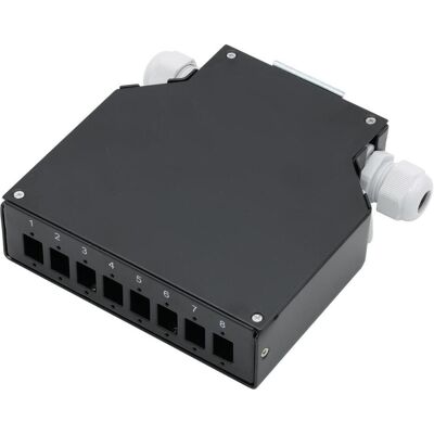 Xtend Solarmi XtendLan mini rozvadeč na DIN lištu, 8x SC Simplex, 4 vstupní otvory, krytka, černý, Server Zubehör, Schwarz Xtend Solarmi XtendLan mini rozvadeč na DIN lištu, 8x SC Simplex, 4 vstupní otvory, krytka, černý, Server Zubehör, Schwarz