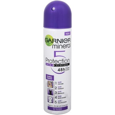Garnier Protection5 Antitranspirant Spray - 48h Blütiger Frische Garnier Protection5 Antitranspirant Spray - 48h Blütiger Frische