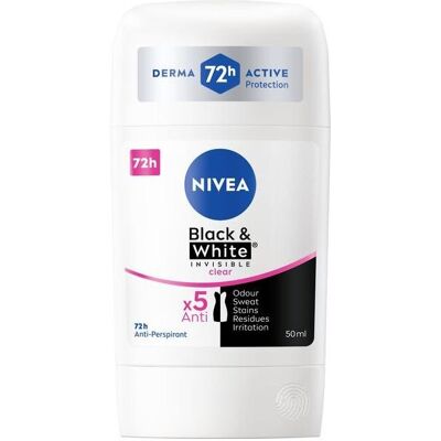 Nivea, Deo, Festes Antitranspirant, unsichtbar für Schwarz und Weiss, transparent, 50 ml (Stick) Nivea, Deo, Festes Antitranspirant, unsichtbar für Schwarz und Weiss, transparent, 50 ml (Stick)