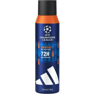 Adidas Deo, - UEFA Champions League Pro Player Anti-Perspirant 72H Dry Protection - 150 ml (Spray, 150 ml) Adidas Deo, - UEFA Champions League Pro Player Anti-Perspirant 72H Dry Protection - 150 ml (Spray, 150 ml)
