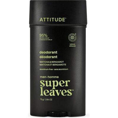 Attitude, Deo, Natürliches Deodorant für Herren Super Leaves Matcha & Bergamot (Deodorant) 75 g (Stick, 75 g) Attitude, Deo, Natürliches Deodorant für Herren Super Leaves Matcha & Bergamot (Deodorant) 75 g (Stick, 75 g)