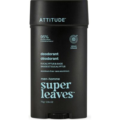 Attitude, Deo, Natürliches Deodorant für Herren Super Leaves Eucalyptus & Sage (Deodorant) 75 g (Stick, 120 g) Attitude, Deo, Natürliches Deodorant für Herren Super Leaves Eucalyptus & Sage (Deodorant) 75 g (Stick, 120 g)