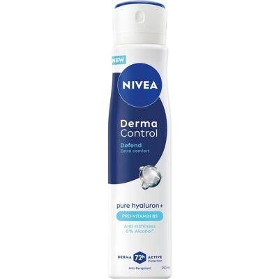 NIVEA, Deo, Derma Control Defend Women's Antiperspirant 72h Protection with Hyaluronic Acid Spray (Spray, 150 ml) NIVEA, Deo, Derma Control Defend Women's Antiperspirant 72h Protection with Hyaluronic Acid Spray (Spray, 150 ml)
