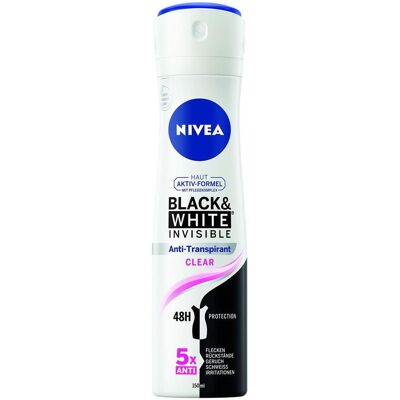 NIVEA, Deo, Black & White Invisible Clear Spray (Spray, 150 ml) NIVEA, Deo, Black & White Invisible Clear Spray (Spray, 150 ml)
