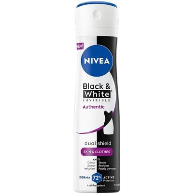 NIVEA, Deo, NIVEA Black&,White Authenitic antyperspirant w sprayu 150ml (Spray, 150 ml) NIVEA, Deo, NIVEA Black&,White Authenitic antyperspirant w sprayu 150ml (Spray, 150 ml)