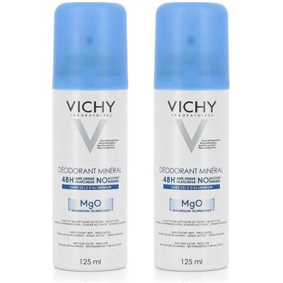 Vichy Mineral-Deodorant 48H Aluminiumfrei, 2x125 ml Vichy Mineral-Deodorant 48H Aluminiumfrei, 2x125 ml