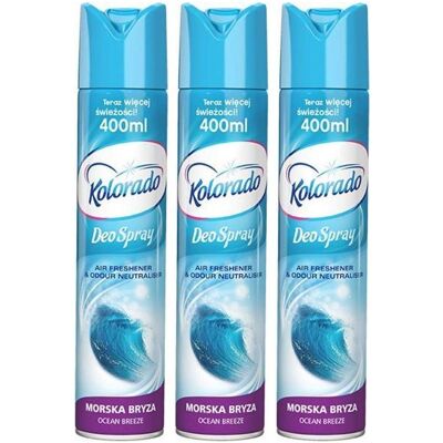 Kolorado, Deo, Odświeżacz powietrza Deo Spray-Morska Bryza 400ml uniwersalny (Spray, 400 ml) Kolorado, Deo, Odświeżacz powietrza Deo Spray-Morska Bryza 400ml uniwersalny (Spray, 400 ml)