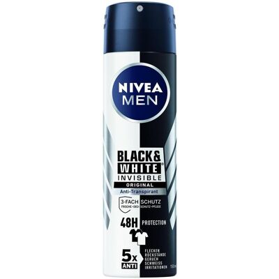 NIVEA MEN, Deo, Black & White Invisible Original Spray (Spray, 150 ml) NIVEA MEN, Deo, Black & White Invisible Original Spray (Spray, 150 ml)