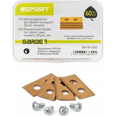 smart, Zubehör Gartenmaschinen, blade set (60 pcs.) for lawn robots (Mähroboter, Rasenmäher Messer + Ersatzmesser Gartenmaschinen) smart, Zubehör Gartenmaschinen, blade set (60 pcs.) for lawn robots (Mähroboter, Rasenmäher Messer + Ersatzmesser Gartenmaschinen)
