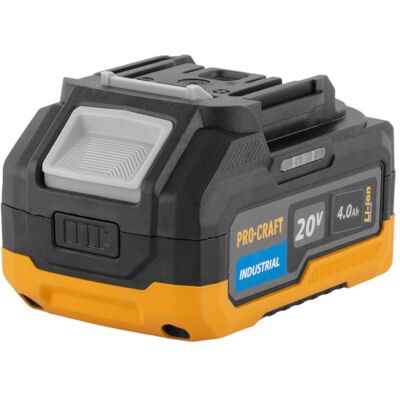 Procraft, Werkzeugakku + Ladegerät, 20/4 Industrial Akku 20 V 4,0 Ah / 4000 mAh Li-ion mit Ladestandsanzeige (20 V) Procraft, Werkzeugakku + Ladegerät, 20/4 Industrial Akku 20 V 4,0 Ah / 4000 mAh Li-ion mit Ladestandsanzeige (20 V)