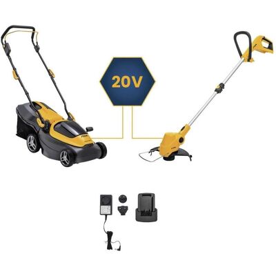 Stiga Rasenmäher, Sammler 136E Kit Akku-Rasenmäher und Trimmer GT 100e (Akkubetrieb) Stiga Rasenmäher, Sammler 136E Kit Akku-Rasenmäher und Trimmer GT 100e (Akkubetrieb)