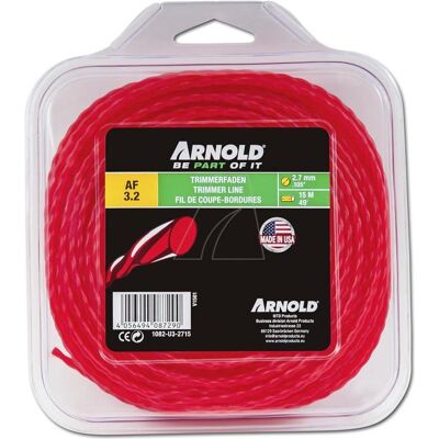 Arnold, Zubehör Gartenmaschinen, Trimmerfaden, rund, gedreht, rot, 2,7 mm, 15 m (Rasentrimmer, Trimmerfaden + Fadenspule) Arnold, Zubehör Gartenmaschinen, Trimmerfaden, rund, gedreht, rot, 2,7 mm, 15 m (Rasentrimmer, Trimmerfaden + Fadenspule)