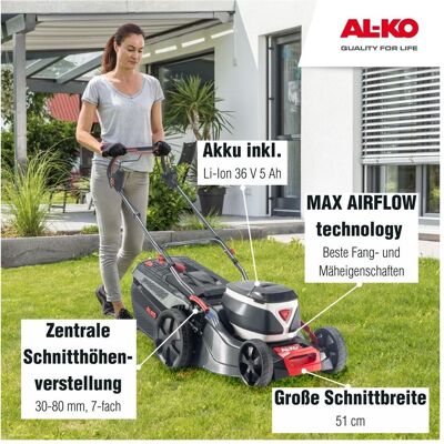 Al-Ko, Rasenmäher, 36 V Akku-Rasenmäher 51.4 Li SP Comfort inkl. 1 Akku und Ladegerät (Akkubetrieb) Al-Ko, Rasenmäher, 36 V Akku-Rasenmäher 51.4 Li SP Comfort inkl. 1 Akku und Ladegerät (Akkubetrieb)