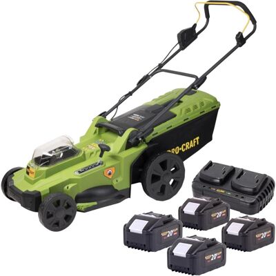 Procraft, Rasenmäher, PLM22bb Akku Rasenmäher 40 V ( 2x 20 V ) 430 mm Brushless + 4x Akku 8,0 Ah + Ladegerät (Akkubetrieb) Procraft, Rasenmäher, PLM22bb Akku Rasenmäher 40 V ( 2x 20 V ) 430 mm Brushless + 4x Akku 8,0 Ah + Ladegerät (Akkubetrieb)