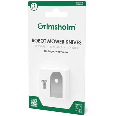 Grimsholm, Zubehör Gartenmaschinen, knivsaet til robotplaeneklippere Segway Navimow 12 stk. (Mähroboter) Grimsholm, Zubehör Gartenmaschinen, knivsaet til robotplaeneklippere Segway Navimow 12 stk. (Mähroboter)