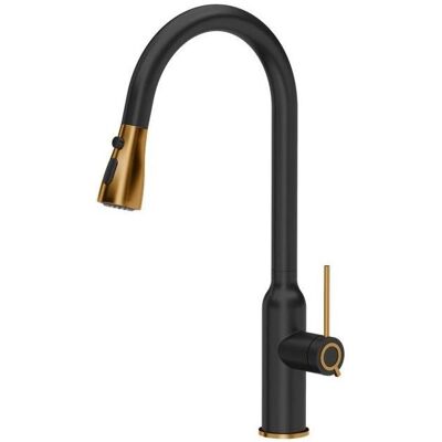 Q Company, Küchenarmatur, Virtuvinis maišytuvas Quadron Jessica Q LINE PullOut SteelQ stovi juodas su elementais, padengtais v Q Company, Küchenarmatur, Virtuvinis maišytuvas Quadron Jessica Q LINE PullOut SteelQ stovi juodas su elementais, padengtais v