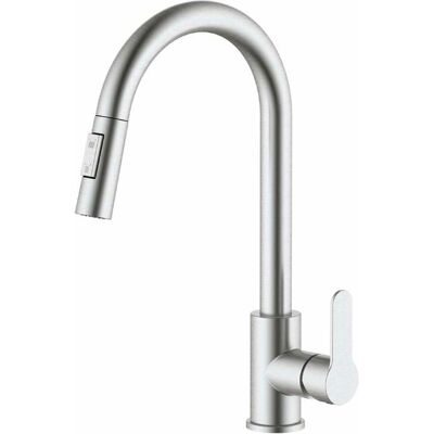 Verhal, Küchenarmatur, Matte silver high pull-out spout kitchen single-lever mixer tap miño series Verhal, Küchenarmatur, Matte silver high pull-out spout kitchen single-lever mixer tap miño series