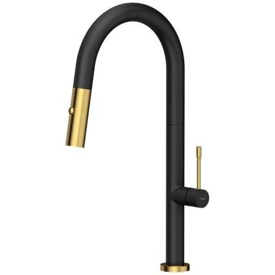Q Company, Küchenarmatur, Felicity T Line SteelQ Stand-Küchenarmatur aus Carbon mit Gold-Finish (84818011) Q Company, Küchenarmatur, Felicity T Line SteelQ Stand-Küchenarmatur aus Carbon mit Gold-Finish (84818011)