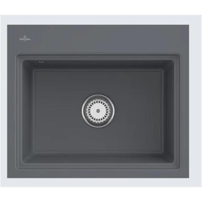 Villeroy & Boch Spülbecken, V&B Einbauspüle SUBWAY STYLE 60 S FLAT 580x490mm Abtr. Alu gebü Handbet. gra (Einbauspüle) Villeroy & Boch Spülbecken, V&B Einbauspüle SUBWAY STYLE 60 S FLAT 580x490mm Abtr. Alu gebü Handbet. gra (Einbauspüle)