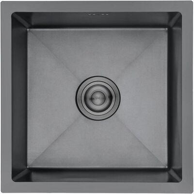 Ibergrif, Spülbecken, Unterbau-Spüle mit Abflussfilter für Küchenarbeitsplatten, einfach zu reinigen und geräuscharm (Unterbauspüle, 40 cm, 40 cm) Ibergrif, Spülbecken, Unterbau-Spüle mit Abflussfilter für Küchenarbeitsplatten, einfach zu reinigen und geräuscharm (Unterbauspüle, 40 cm, 40 cm)