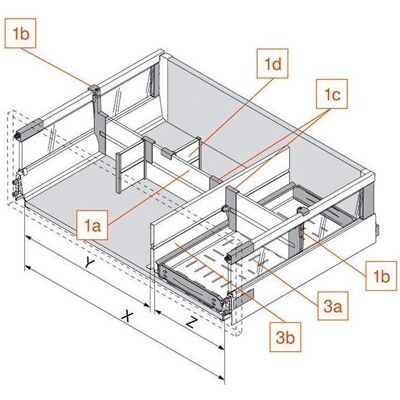 Blum Querteilerprofil ORGA-LINE, Küchen Organizer, Weiss Blum Querteilerprofil ORGA-LINE, Küchen Organizer, Weiss