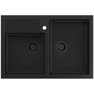 Quadron, Spülbecken, Spüle RECHNUNG 120 Granit-Küchenspüle SCHWARZ matt Masse: 90 x 62 x 20,5 cm 2-Fächer- (90 cm, 62 cm) Quadron, Spülbecken, Spüle RECHNUNG 120 Granit-Küchenspüle SCHWARZ matt Masse: 90 x 62 x 20,5 cm 2-Fächer- (90 cm, 62 cm)