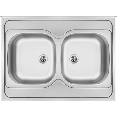 Spülbecken, 2-Becken-Spüle aus Stahl - Auflage (Einbauspüle) Spülbecken, 2-Becken-Spüle aus Stahl - Auflage (Einbauspüle)