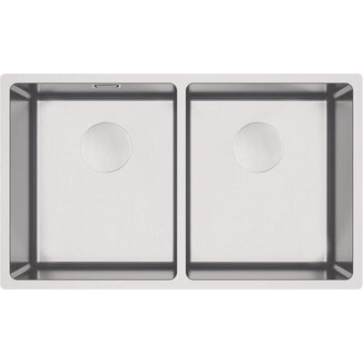 Deante, Spülbecken, Wandhängende Spüle aus Stahl mit 2 Becken Deante, Spülbecken, Wandhängende Spüle aus Stahl mit 2 Becken