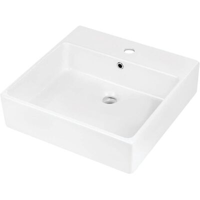 Deante, Waschbecken, Arbeitsplatte/Wandwaschbecken aus Keramik mit Platz für einen Wasserhahn - 50x50 cm (500 mm, 500 mm) Deante, Waschbecken, Arbeitsplatte/Wandwaschbecken aus Keramik mit Platz für einen Wasserhahn - 50x50 cm (500 mm, 500 mm)