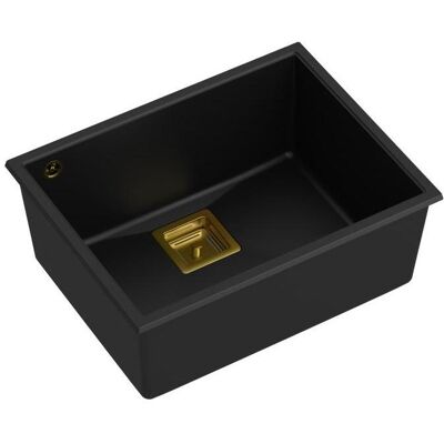 Q Company, Spülbecken, Spüle DAVID 50 GraniteQ aus reinem Kohlenstoff (55 cm, 42 cm) Q Company, Spülbecken, Spüle DAVID 50 GraniteQ aus reinem Kohlenstoff (55 cm, 42 cm)