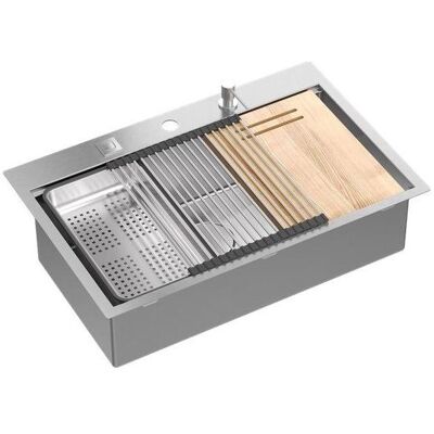 Q Company, Spülbecken, BURT Workstation SteelQ Spüle 1-Becken-Spüle b Q Company, Spülbecken, BURT Workstation SteelQ Spüle 1-Becken-Spüle b