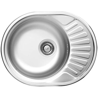 Spülbecken, 1-Becken-Spüle aus Stahl mit Abtropffläche (Einbauspüle, 43 cm, 43 cm) Spülbecken, 1-Becken-Spüle aus Stahl mit Abtropffläche (Einbauspüle, 43 cm, 43 cm)