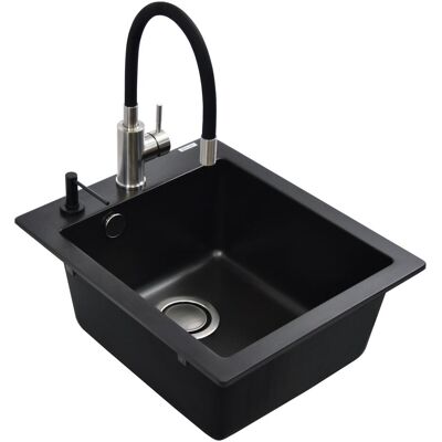 Aquasanita, Küchenarmatur, SINK SIMPLEXSQS100+MIXER+DISP BLACK Aquasanita, Küchenarmatur, SINK SIMPLEXSQS100+MIXER+DISP BLACK