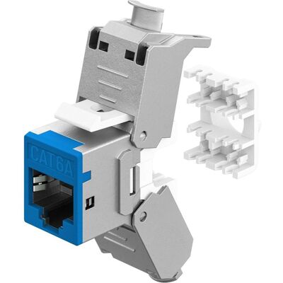 Goobay Keystone-Modul RJ45 CAT 6A, STP, Slim, blau, Zubehör Netzwerk Goobay Keystone-Modul RJ45 CAT 6A, STP, Slim, blau, Zubehör Netzwerk