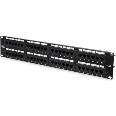 Digitus Patch Panel 48,3cm 19Z 48Port 2U Cat6 ungeschirmt schwarz RAL 9005 Kabelinstallation mit LSA Leis..., Server Zubehör, Schwarz Digitus Patch Panel 48,3cm 19Z 48Port 2U Cat6 ungeschirmt schwarz RAL 9005 Kabelinstallation mit LSA Leis..., Server Zubehör, Schwarz