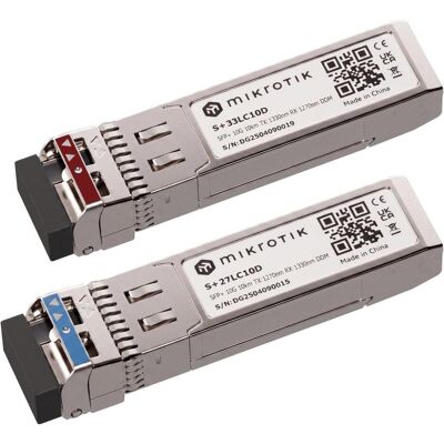 MikroTik 10G Single-Mode SFP+ Module Pair, 10 km, Transceiver MikroTik 10G Single-Mode SFP+ Module Pair, 10 km, Transceiver