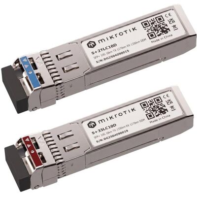 MikroTik S+2733LC10D / SFP+ optický modul / WDM (BiDi) / SM / 10G / 10km / 1270/1330nm, Transceiver MikroTik S+2733LC10D / SFP+ optický modul / WDM (BiDi) / SM / 10G / 10km / 1270/1330nm, Transceiver