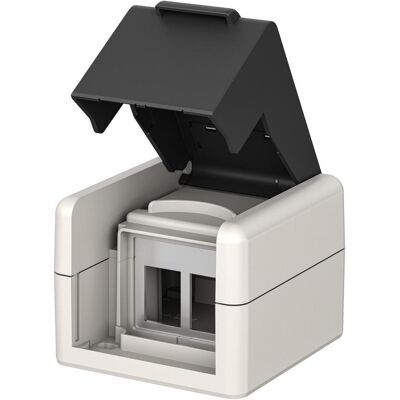Goobay Outdoor-Aufputzdose IP44, 2x Keystone-Ports, Zubehör Netzwerk Goobay Outdoor-Aufputzdose IP44, 2x Keystone-Ports, Zubehör Netzwerk