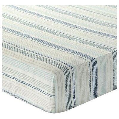 Eurofirany, Fixleintuch, Spannbetttuch 160x200 cm, Baumwolle, blau, weiss, Streifenmuster, 105 g/m2 DRUCK (160 x 200 x 30 cm) Eurofirany, Fixleintuch, Spannbetttuch 160x200 cm, Baumwolle, blau, weiss, Streifenmuster, 105 g/m2 DRUCK (160 x 200 x 30 cm)