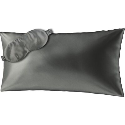 Ailoria, Bettwäsche, BEAUTY SLEEP SET Silk Zipper Pillowcase (40x80) (anthracite) with eye mask (Kopfkissenbezug, 40 x 80 cm) Ailoria, Bettwäsche, BEAUTY SLEEP SET Silk Zipper Pillowcase (40x80) (anthracite) with eye mask (Kopfkissenbezug, 40 x 80 cm)
